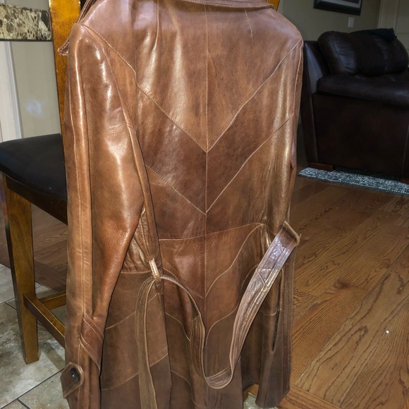 Leather jacket brown in color - Picture 2 of 5